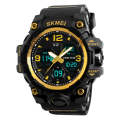 SKMEI 1155B Multifunctional Men Outdoor Sports Noctilucent Waterproof Large Dial Wrist Watch(Gold)