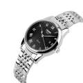 SKMEI 9058 Multifunctional Outdoor Fashion Waterproof Steel Strip Quartz Wrist Watch(Women Style ...