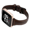 For Fitbit Versa Crazy Horse Texture Genuine Leather  Watch Band(Coffee)