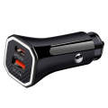 YSY-316PD20W QC3.0 USB + PD 20W USB-C / Type-C Polygon Dual Ports Fast Charging Car Charger(Black)