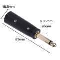 2 PCS LZ1168G Gilded 6.35mm Mono Male to XRL Male Audio Adapter Microphone Stereo Speaker Connector