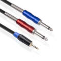 TC195BULS01-18 3.5mm Male to Dual 6.35mm Mono Male Audio Cable, Length:1.8m