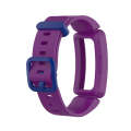 Smart Watch Silicon Watch Band for Fitbit Inspire HR(Dark Purple + Dark Blue Buckle)