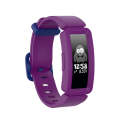 Smart Watch Silicon Watch Band for Fitbit Inspire HR(Dark Purple + Dark Blue Buckle)