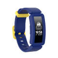 Smart Watch Silicon Watch Band for Fitbit Inspire HR(Dark Blue + Yellow Buckle)