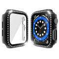 Electroplating PC Single Row Diamond Protective Case with Tempered Glass Film For Apple Watch Ser...