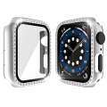 Electroplating PC Single Row Diamond Protective Case with Tempered Glass Film For Apple Watch Ser...