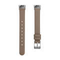 For Fitbit Luxe Leather Watch Band, Size:S(Grey)