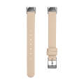 For Fitbit Luxe Leather Watch Band, Size:S(Apricot)