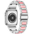 Three-beads Diamond + Gemstone Watch Band For Apple Watch Series 9&8&7 41mm / SE 3&SE 2&6&SE&5&4 ...
