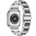 Three-beads Diamond + Gemstone Watch Band For Apple Watch Series 9&8&7 41mm / SE 3&SE 2&6&SE&5&4 ...