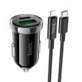 hoco Z44 Leading PD 20W USB-C / Type-C + QC 3.0 USB Car Charger with USB-C / Type-C to 8 Pin Data...
