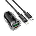 hoco Z44 Leading PD 20W USB-C / Type-C + QC 3.0 USB Car Charger with USB-C / Type-C to 8 Pin Data...
