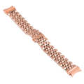 For Samsung Galaxy Watch4 40mm/44mm Seven-bead Stainless Steel Watch Band(Rose Gold)