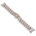 For Samsung Galaxy Watch4 40mm/44mm Seven-bead Stainless Steel Watch Band(Silver Rose Gold)