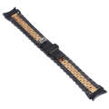 For Samsung Galaxy Watch4 40mm/44mm Five-bead Stainless Steel Watch Band(Black Rose Gold)