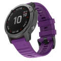 For Garmin Fenix 6 22mm Silicone Smart Watch Watch Band(Purple)