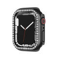 Electroplating PC Single Row Diamond Protective Case For Apple Watch Series 9 / 8 / 7 41mm(Black)