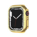 Electroplating PC Single Row Diamond Protective Case For Apple Watch Series 9 / 8 / 7 41mm(Gold)