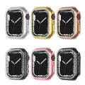 Electroplating PC Single Row Diamond Protective Case For Apple Watch Series 9 / 8 / 7 41mm(Gold)
