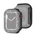 Electroplating PC Double Rows Diamond Protective Case For Apple Watch Series 9 / 8 / 7 45mm(Black)