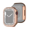 Electroplating PC Double Rows Diamond Protective Case For Apple Watch Series 9 / 8 / 7 45mm(Rose ...