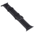Leather Watch Band For Apple Watch Series 9&8&7 41mm / SE 3&SE 2&6&SE&5&4 40mm / 3&2&1 38mm(Black)