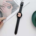 For Samsung Galaxy Watch4 40mm / 44mm Sewing Leather Strap Watch Band(Black)