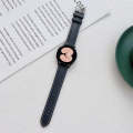 For Samsung Galaxy Watch4 40mm / 44mm Sewing Leather Strap Watch Band(Dark Blue)