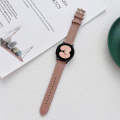 For Samsung Galaxy Watch4 40mm / 44mm Sewing Leather Strap Watch Band(Pink Brown)