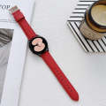 For Samsung Galaxy Watch4 40mm / 44mm Lychee Texture Leather Strap Watch Band(Red)