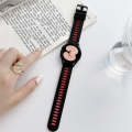 For Samsung Galaxy Watch4 40mm / 44mm Two-color Silicone Strap Watch Band(Black Red)