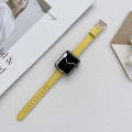 Leather Watch Band For Apple Watch Series 9&8&7 41mm / SE 3&SE 2&6&SE&5&4 40mm / 3&2&1 38mm(Yellow)