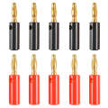 A6545 10 in 1 Car Red and Black Cover Gold-plated 4mm Banana Head Audio Plug