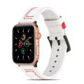 Sewing Matte Leather Watch Band for Apple Watch Series 9&8&7 41mm / SE 3&SE 2&6&SE&5&4 40mm / 3&2...