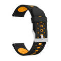 For Samsung Galaxy Watch 3 45mm Three Row Holes Silicone Watch Band(Black Orange)