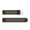 For Samsung Galaxy Watch 3 45mm Three Row Holes Silicone Watch Band(Black Yellow)