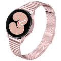 For Samsung Galaxy Watch4 44mm Double Safety Buckle Steel Watch Band(Rose Pink)