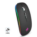 HXSJ M103FG 1600dpi Adjustable 2.4G RGB Light Wireless Mouse(Black)