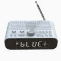 BT-A5 LED Display Bedside FM Clock Radio with Bluetooth Speaker (White)