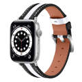 Color Matching Leather Watch Band For Apple Watch Series 9&8&7 41mm / SE 3&SE 2&6&SE&5&4 40mm / 3...
