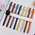 Flat Texture Leather Watch Band For Apple Watch Series 9&8&7 41mm / SE 3&SE 2&6&SE&5&4 40mm / 3&2...