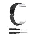 For Garmin Fenix 6S / Fenix 7S Oil Wax Calfskin Leather Watch Band(Black)