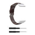 For Garmin Fenix 6X / Fenix 7X Quick Release Oil wax Calfskin Leather Watch Band(Coffee)