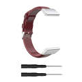 For Garmin Fenix 6X / Fenix 7X Quick Release Oil wax Calfskin Leather Watch Band(Crimson)