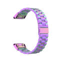 For Garmin Fenix 5 Stainless Steel Watch Band(Colorful)