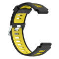 For Garmin Forerunner 735 XT Two-tone Silicone Watch Band(Black + Yellow)