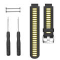 For Garmin Forerunner 735 XT Two-tone Silicone Watch Band(Black + Yellow)