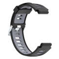 For Garmin Forerunner 735 XT Two-tone Silicone Watch Band(Black + Grey)