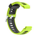 For Garmin Forerunner 735 XT Two-tone Silicone Watch Band(Lime + Black)